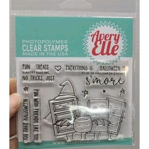 Scrapbooking Clear Stamp Set Avery Elle‎ Halloween S'mores